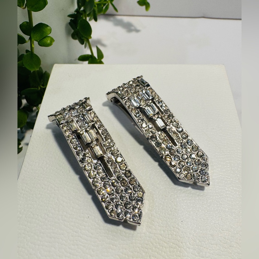 Vintage 1930’s Dress/Scarf Art Deco Clips